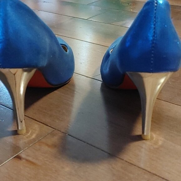 Fashion sprinkle blue high heels shoes size 40 - Picture 5 of 10